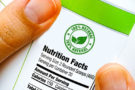 Close up of protein line on food label